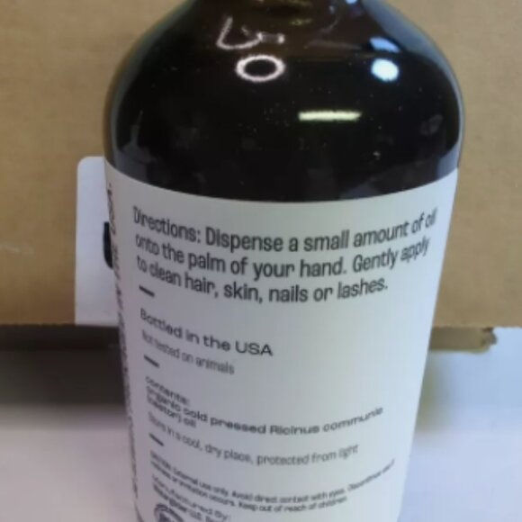 J MAC BOTANICALS Organic Castor Oil (8 Oz Bottle) Cold Pressed, Chemical Free - Picture 2 of 3